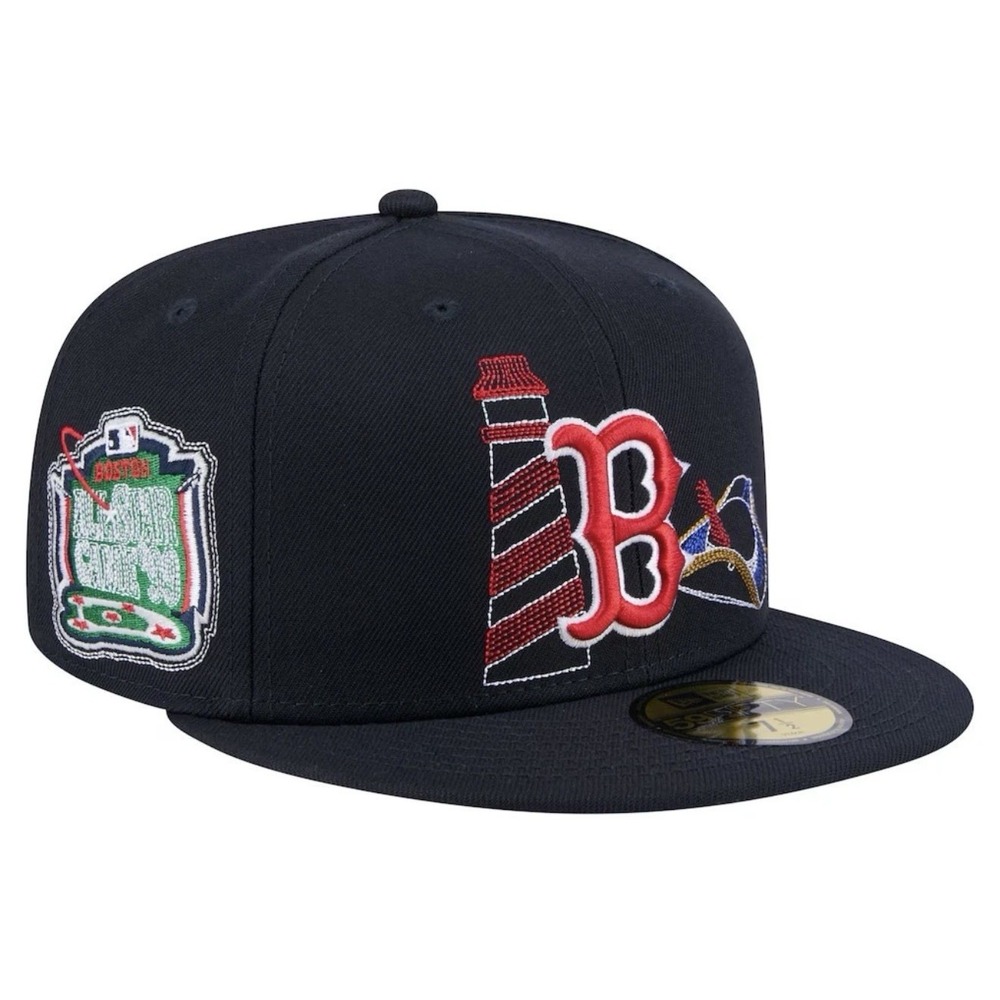 BOSTON RED SOX MLB MEN'S NEW ERA 59FIFTY STATE STITCH FITTED HAT‎ SIZE 7 1/4